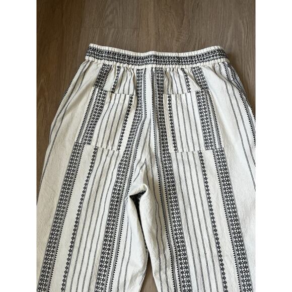Anthropologie Pants Womens Large Cream Black Essential Beach Boho Aztec Tassel - Picture 9 of 14